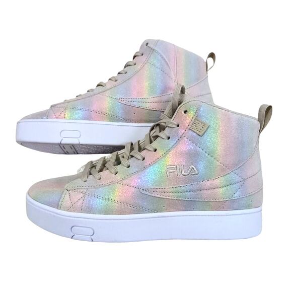 Fila Gennaio Prism Leather Suede Sneaker Women's Sz 9.5 Metallic Rainbow High - Picture 1 of 16
